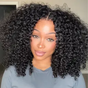 Hot Star 250% Density 13x6 HD Transparent Lace Fluffy Curly Wigs 6x5 Glueless Ready To Go Big Curly Human Hair Wig Afro Kinky Curly Double Drawn Wig