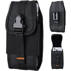 P-PHP011    Cell Phone Holster for Men, Belt Clip Phone Holder, Large Tactical Phone Pouch for iPhone 16 15 14 Pro Max 16 15 14 Plus, for Galaxy S24 Ultra,S24 Plus,Heavy Duty Buckle Closure(XXL)