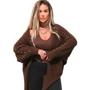 STUDDED STATEMENT SIDE SLIT CARDIGAN