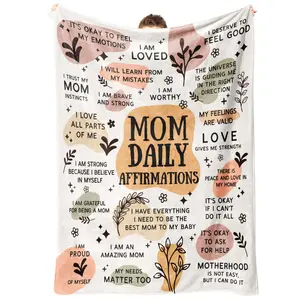 BaubleDazz First Mothers Day New Mom Gifts Blanket, Mama Daily Affirmations, Postpartum Pregnancy Gift for First Time Moms, Mommy to Be, Mama, New Mom Essentials, Birthday Gifts for Moms12212