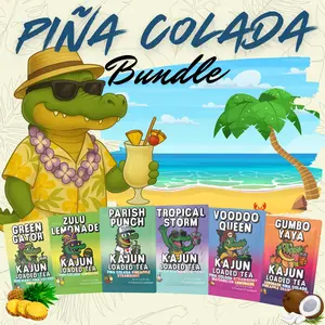 The Piña Colada Pack TikTok Editions - 6 Unique Piña Colada flavors Individually Packed Travel Friendly Green Tea Beverage Energy Infused Drink Mix