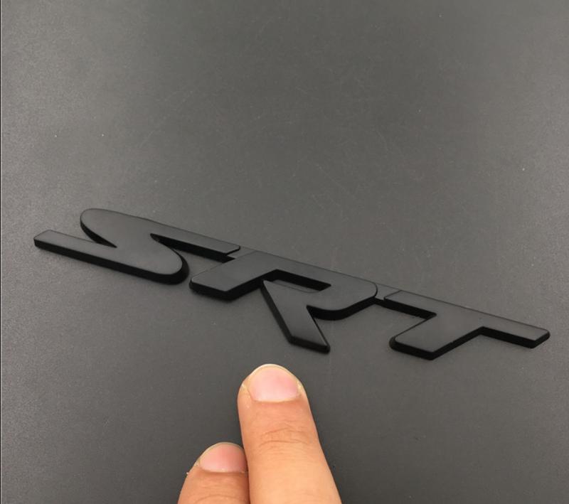 SRT 3D Metal Logo Emblem Nameplte Decal Rear Side For Dodge Charger Hellcat Challenger Jeep Grand Cherokee metal car