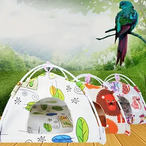 Triangle Parrot Tent, Polyester Canvas Pet Nest, Sun Monk House Sleeping Nest, Ground Hanging Bird Nest, Detachable Features, Bird Supplies