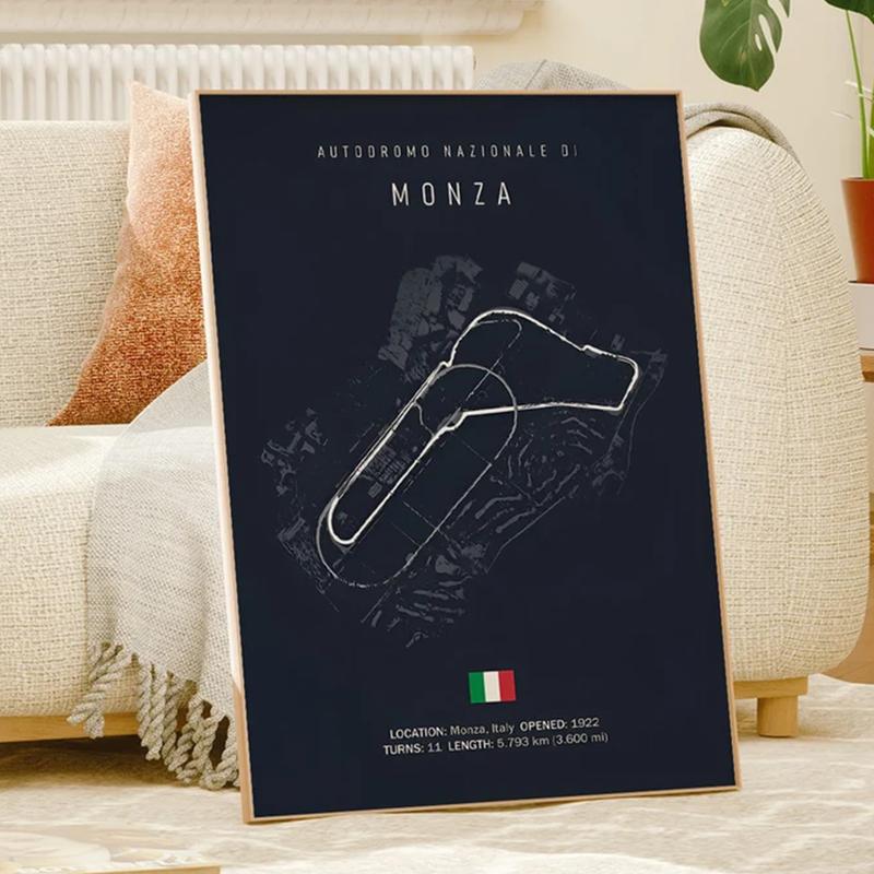 2025 Tracks Ideal Gift For Racing Fans, Grand Prix of Monaco Spa Nürburgring MONZA Wall Art Aesthetic Sports Poster Decor Room (Poster only frameless)