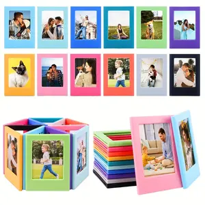 Colorful Magnetic Photo Frame, Cute Mini Desktop Stand, Refrigerator Magnet Frame, Compatible with Polaroid Fujifilm, 10pcs 3 Inch Frames