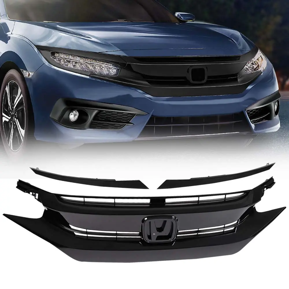 Fit For 2016-2018 Honda Civic Front Hood Grille Mesh Grille Factory Style New