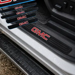For 4PCS BlackGMCBlue Rubber Car Door Scuff Sill Cover Panel Step Protector, Protect Car