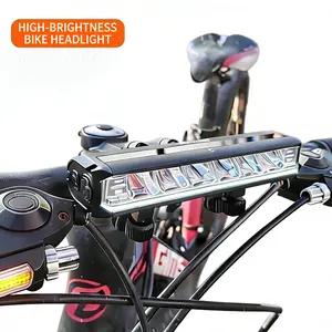 6 Inch LED Bike Headlight 1800LM, USB Rechargeable Aluminum Alloy Light Bar, Spot Flood Combo Night Riding Light for Electric Bicycle & Ebike