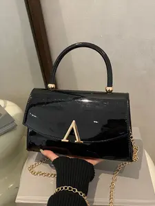 Women's PU Leather Mini Handbag, Elegant Chain Shoulder Crossbody Bag, Flip Cover Design, Party & Daily Use, All Seasons