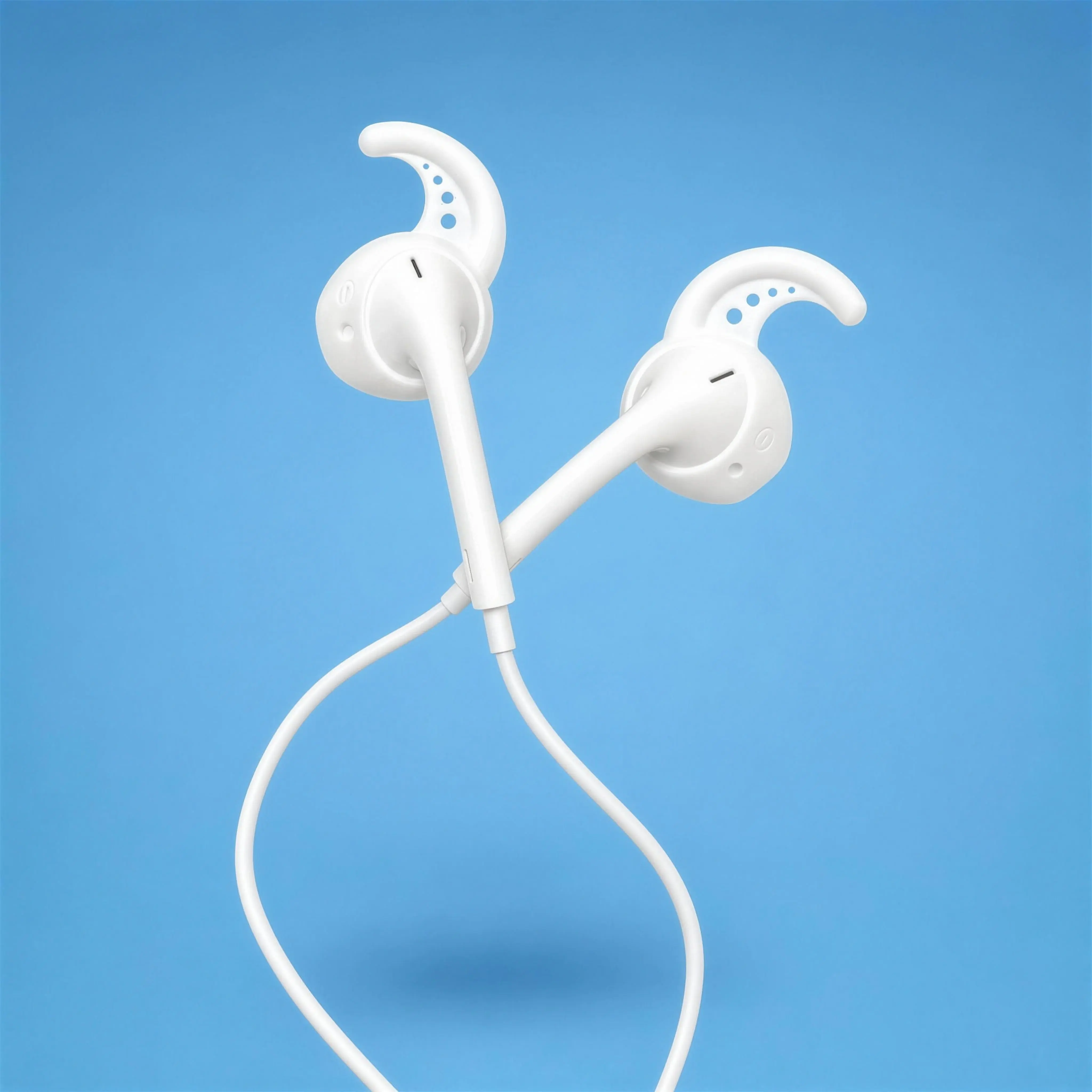Ear Hooks for Apple Wired EarPods - Anti Slip Silicone Grip Covers for Running & Gym, Also Fits AirPods 1 & 2, 2 Pairs with Carabiner Case