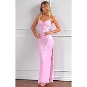 Honey Pink Sequin Maxi Dress