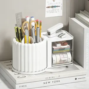 Rotating Desktop Pen Holder Organizer, Skincare Cosmetic Storage Box, Student Dorm Drawer Organizer, Desk Accessories