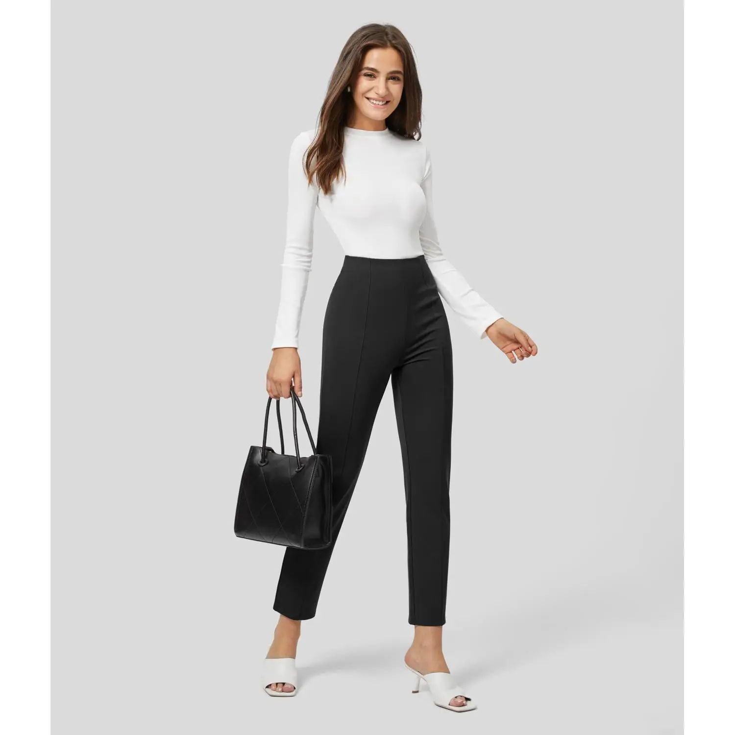 Halara High Waisted Back Side Pocket Slim Work Pants, Teacher Outfits