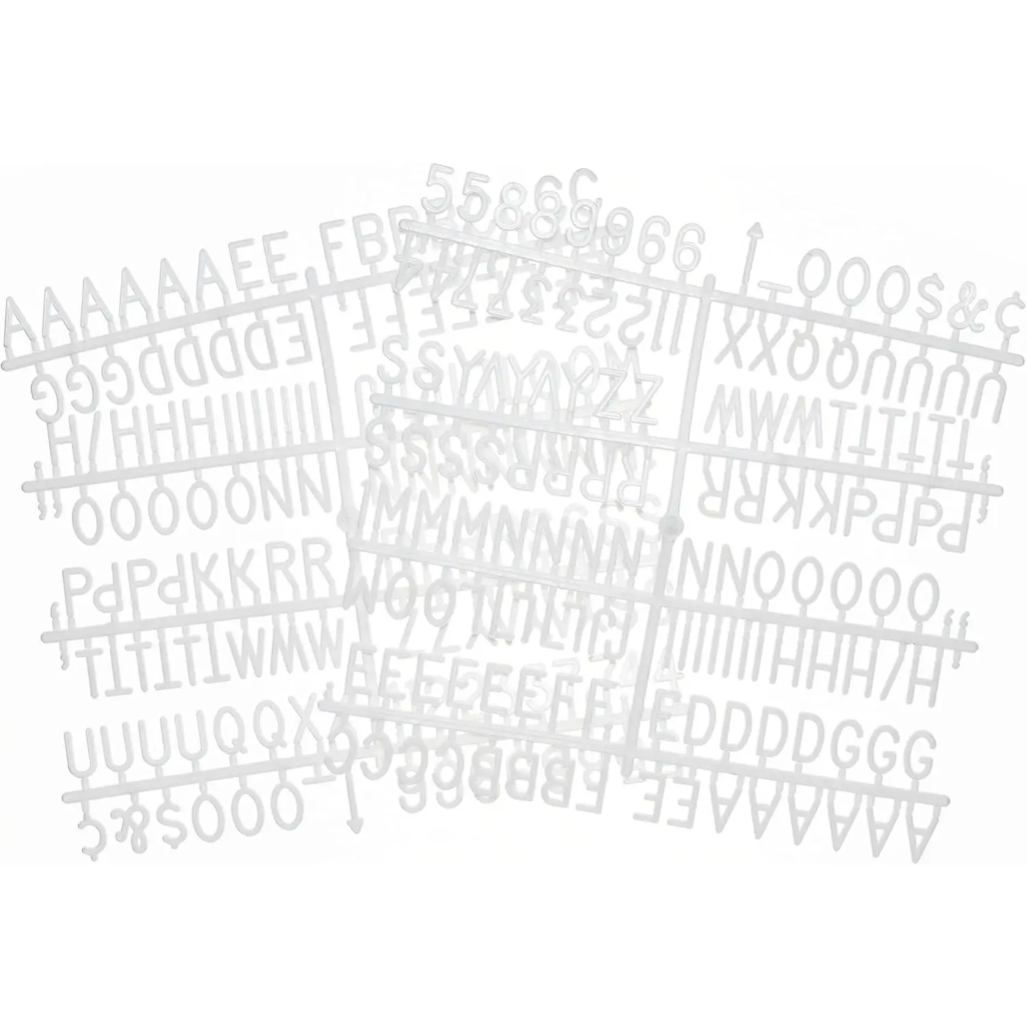 3/4 Inch Letters for Felt Letter Boards, 294 count Including Characters, Numbers & Symbols for Changeable Plastic Message Boards (White)