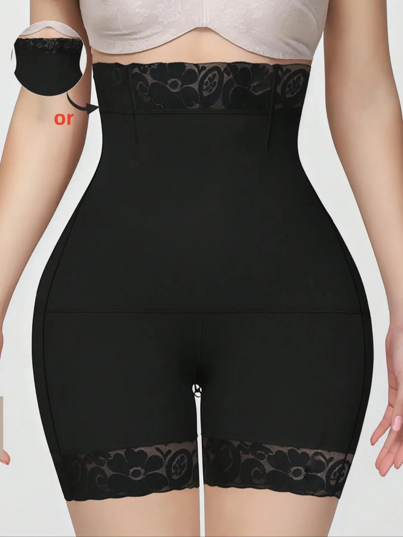 Women's High-Waisted Tummy Control Abdomen Shapewear Butt Lifting Underwear, Basic Lace Trim Shapewear Panties, Anti-Slip Patterned Suitable for Gym, Everyday and Daily Wear Elegance Casual Fit, Body Shapewear Faja