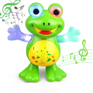 Electric Dancing Frog Toy for Kids, Interactive Swing Light Music Educational Fidget Toy, Xmas Birthday Halloween Gifts for Boys Girls, Kids Weird Stuff Toys (3 AA Batteries Not Included)