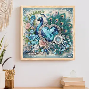 Peacock Pattern DIY Diamond Arts Colorful Painting Kit, 5D Special Shape Diamond Arts Colorful Painting Kit for Beginners, Wall Art Decor for Home, Diamond Painting Kits