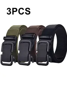 3pcs Lightweight Tactical Belts, Men's Breathable Sports Adjustable Waist Belt, Ideal Outdoor Gear, Adjustable Durable Comfort Design, All Seasons Use