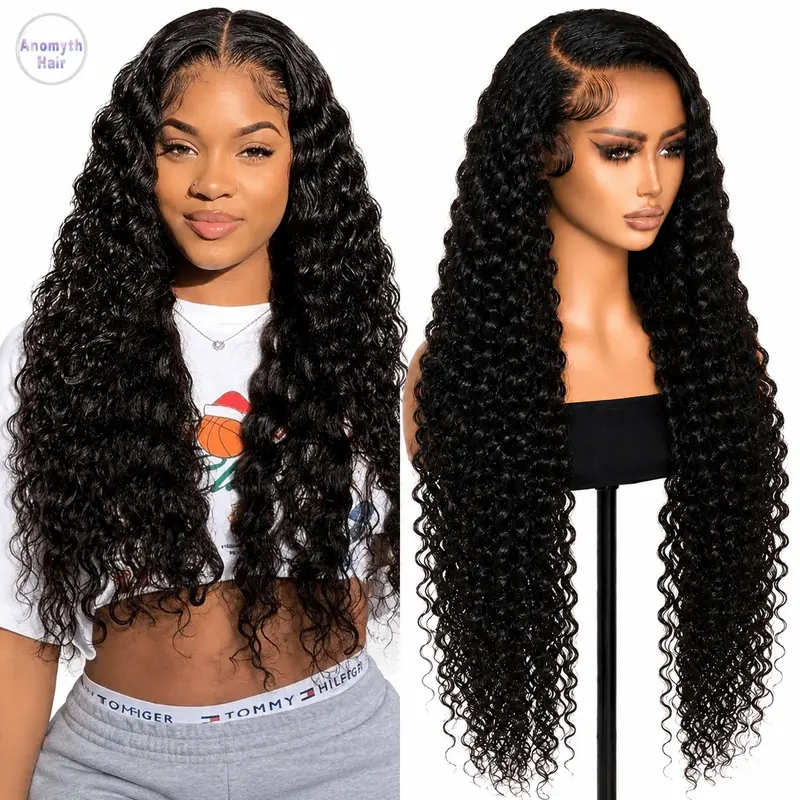 [Black Friday Deals Early] Deep Wave Human Hair 13x4 Lace Frontal Wig Body wave Lace Front Wigs Human Hair Wigs for Black Women 180% Density 13X4 HD Transparent Lace Frontal Human Hair Body Wave/Deep Wave/Straight Hair Wigs for Black Women