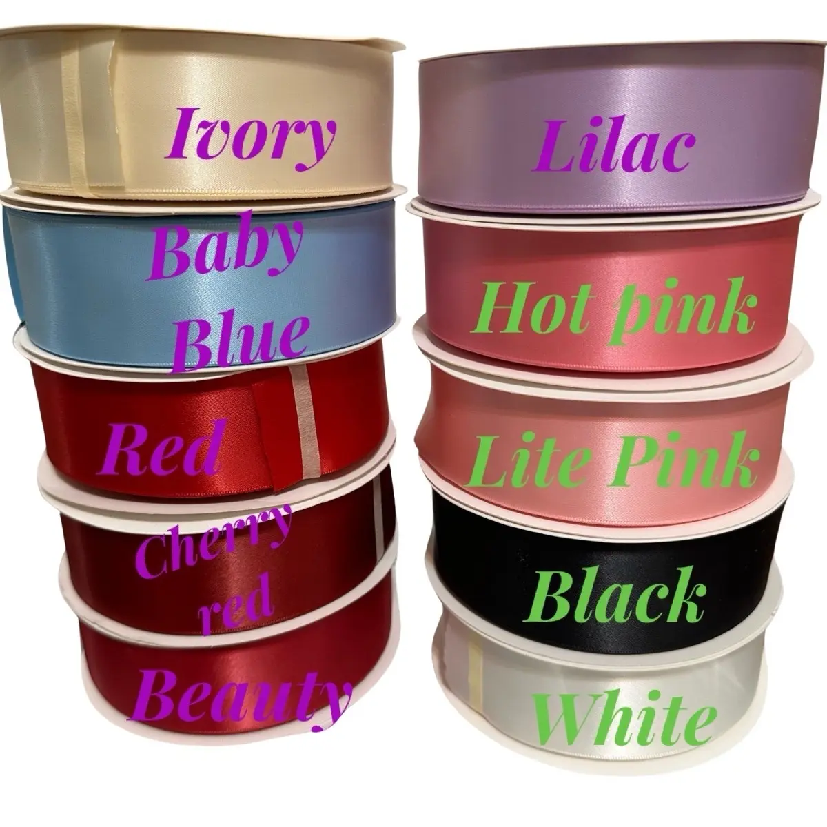 Single face 50 yards satin ribbon