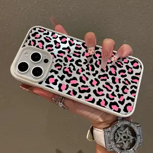 Premium Magnetic Case for iPhone 17 PRO MAX and iPhone 16 15 14 13 12 11 PRO MAX PLUS and 16E 17 AIR Series Pink Leopard Pattern Style MagSafe Anti-Fall Case, Ultra-Thin Design Perfect for Daily Use Protective Cover