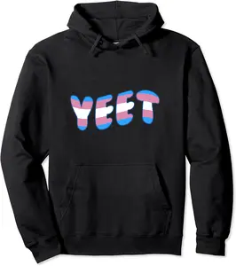 Trans Pride Flag Transgender Yeet Meme Funny LGBTQ Pullover Hoodie - Ananavar Shop 62B081BC78NR