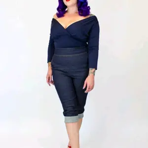 Pin Up Pants, Denim High Waist Pant XS-3XL