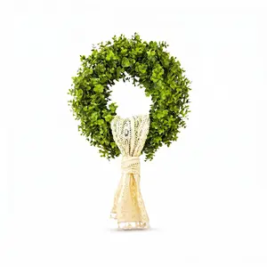 20" All-Season Artificial Seagrass Wreath - Farmhouse Greenery Decor for Front Door, Mantel