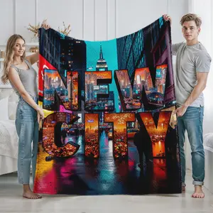 New York City Skyline Printed Cozy Blanket for Home Living Room Use  Perfect Gift Idea for Urban Lifestyle Enthusiasts  Ideal for Christmas  Thanksgiving  Housewarming  and Birthday Celebrations  Suitable for City Lovers and Travel Fans  Warm and
