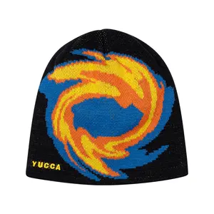 Yucca Storm Beanie | Blue Knit Cold Weather Hat, Soft Comfortable Fit