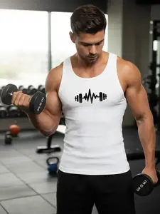 Men's Ribbed Tight-Fitting Workout Vest, Sleeveless Gym Tops, High Elastic Breathable Fabric, Slim Fit Muscle Show, Gym Training, Daily Wear, Workout Gym Clothing