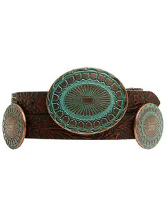 Shyanne Women's Women'S Prairie Tooled Leather Concho Belt - Safa25bt7-Bn