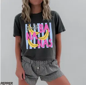 Thats Bananas Comfort Colors Cropped Shirt Summer Fruit Tshirt Food Pun Shirt Retro Graphic Tee Crop Top Trendy Summer Shirt