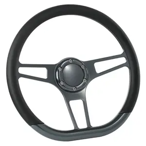 14" Gun Metal Billet Black Steering Wheel Caprice S10 Chevy Blazer W/Horn
