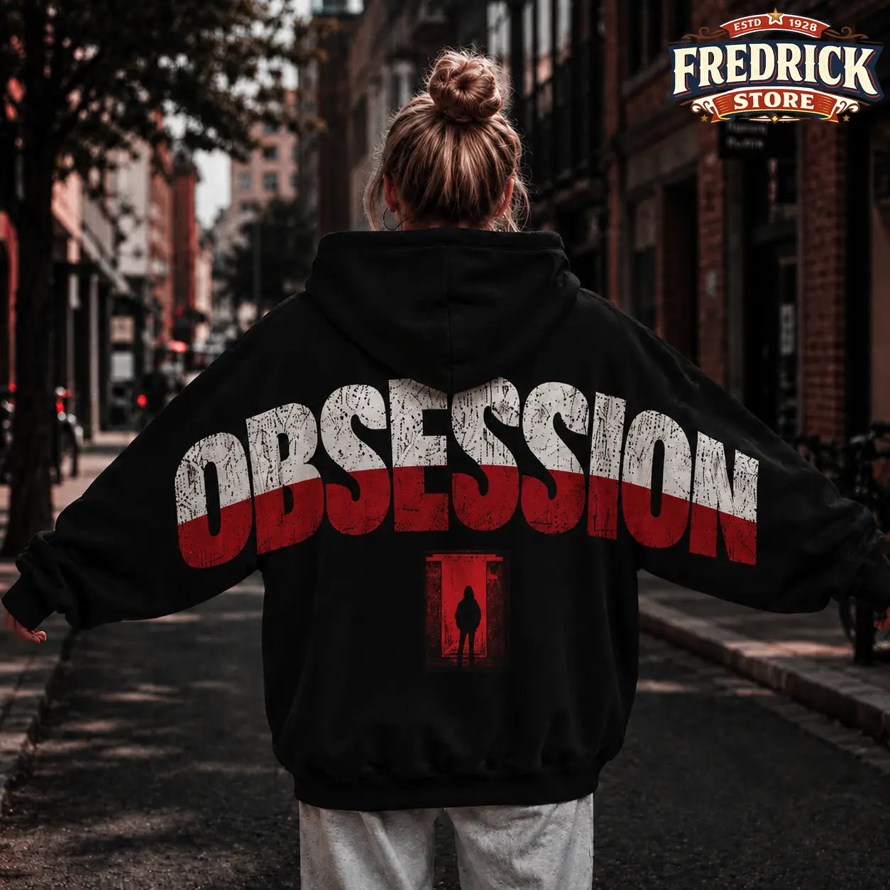 Retro OBSESSION Movie Shoulder-to-Shoulder Back Lettering Sweatshirt Hoodie, Horror Shirt, Halloween Hoodie, Scary Movie Fan Gift, Spooky Season, Gift for Him and Her, Vibes