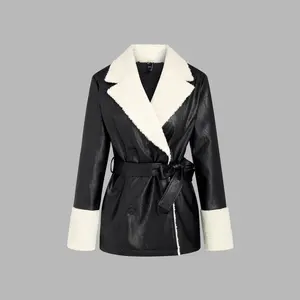 Cider [size 0-10] Faux Shearling Tailored Contrast Collar Jacket