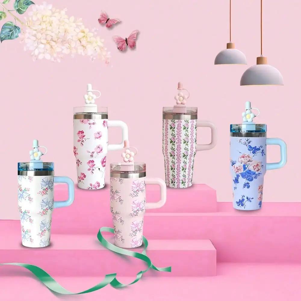 Car Stuff 14oz Car Cup 304 Stainless Steel Insulated Travel Tumbler with Handle Straw Lid & Cold Retention Car Stuff 14oz Car Cup 304 Stainless Steel Insulated Travel Tumbler with Handle Straw Lid & Cold Retention