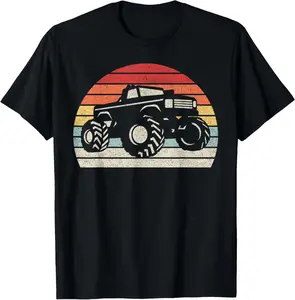 100%cotton Retro Vintage Monster Truck T-Shirt  Top plain  tops