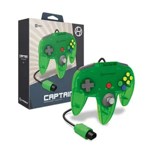 Hyperkin Captain Premium Wired Controller for Nintendo 64 – Ergonomic Design, 10 ft Cable, Memory Card Compatible - Lime Green