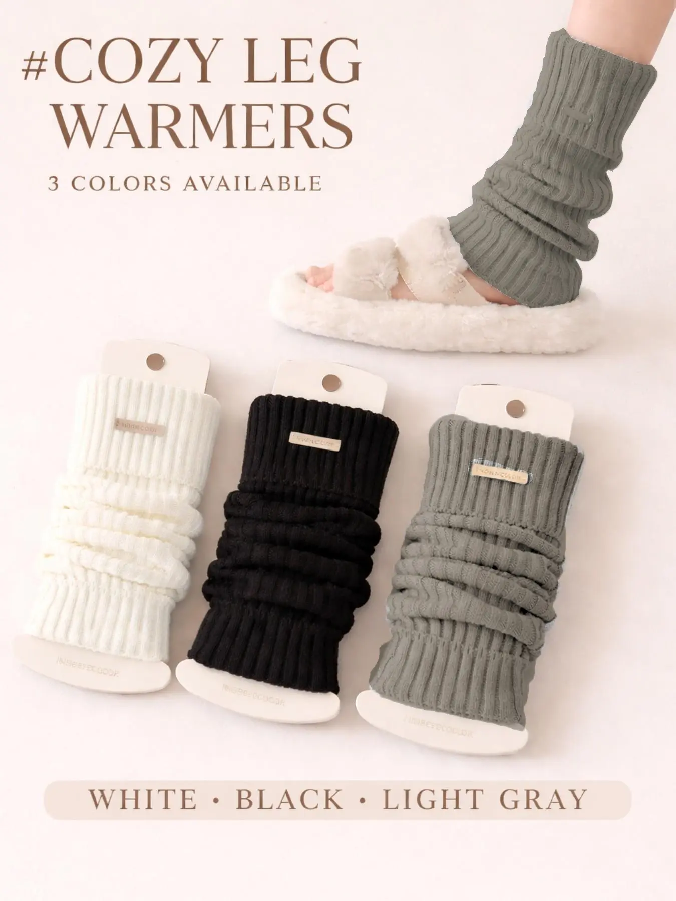 3/5Pairs Women's Fashion Versatile Metal Metallic Leg Warmers, Random Colors, Fitted Style, Basic, All Seasons Casual Wear, Casual Stylish Soft Comfy Socks, Trendy Ribbed Knit Boot Cuffs, Womenswear