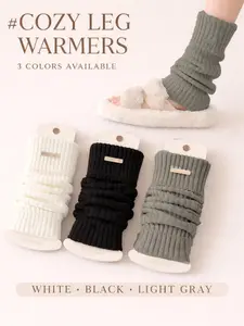 3/5Pairs Women's Fashion Versatile Metal Metallic Leg Warmers, Random Colors, Fitted Style, Basic, All Seasons Casual Wear, Casual Stylish Soft Comfy Socks, Trendy Ribbed Knit Boot Cuffs, Womenswear