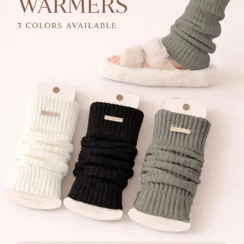 3/5Pairs Women's Fashion Versatile Metal Metallic Leg Warmers, Random Colors, Fitted Style, Basic, All Seasons Casual Wear, Casual Stylish Soft Comfy Socks, Trendy Ribbed Knit Boot Cuffs, Womenswear