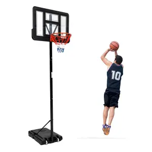 【GARVEE】Portable Basketball Hoop with Adjustable Height from 5.2 to 10 Feet, 44-Inch Outdoor Goal System Suitable for Teens and Adults, Perfect for Outdoor Basketball Fun and Practice