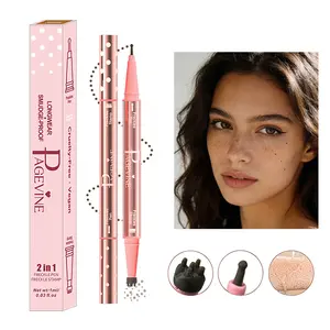 2-in-1 Freckle Stamp Pen & Fine Mole Liner, Dual-Tip Natural Freckle Maker - 5-Point Quick-Stamp, Detail Tip, Waterproof, Long-Lasting, High Pigment for No-Makeup & Everyday Looks