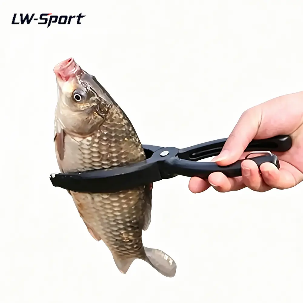 1Pc/2Pcs Plastic Fish Lip Gripper with Non-Slip Serrated Jaw, Spring Locked Lightweight Fish Grabber Pliers, Portable No-Touch Fish Control Clamp for Freshwater Bass Trout Catch & Release Fishing