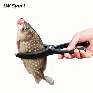 1Pc/2Pcs Plastic Fish Lip Gripper with Non-Slip Serrated Jaw, Spring Locked Lightweight Fish Grabber Pliers, Portable No-Touch Fish Control Clamp for Freshwater Bass Trout Catch & Release Fishing
