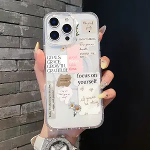 Magnetic Soft TPU Smartphone Case for iPhone 11/12/13/14/15/16/17 Pro Max, MagSafe-Compatible Tech Accessories with Magnetic Closure, Anti-Scratch, Waterproof, Lightweight Trendy Aesthetic Motivational Collage Protection Casing