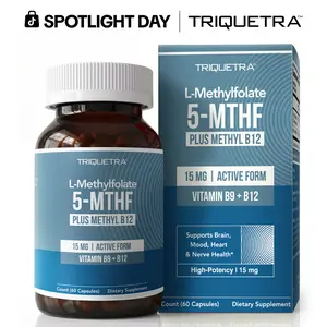 L-Methylfolate 15mg Professional Strength, Active 5-MTHF Form-Supports Mood, Methylation, Cognition–Bioactive forms of Vitamin B9 & B12 (60 Capsules) fitness dietary