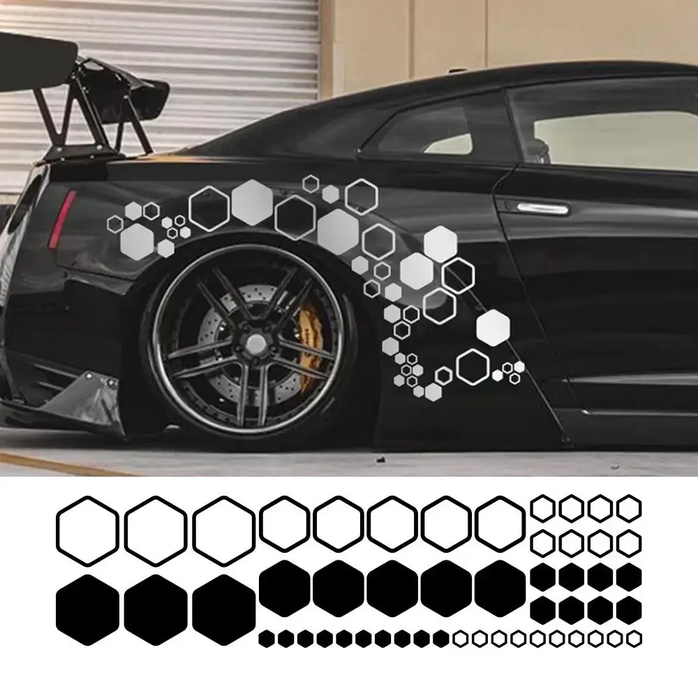 Car Honeycomb Hexagonal Combination Stickers Polygonal Waterproof Vinyl Decals Decoration DIY Side Body Auto Styling Accessories
