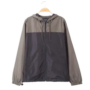 Men's Lightweigh Windbreaker Jacket - Packable Raincoat with Full-Zip Hooded for Outdoor Activities Fabric Menswear Breathable Top Underwear Human Casual Long Sleeve